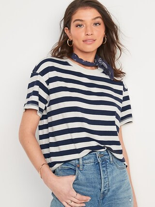 Short-Sleeve Vintage Striped Easy T-Shirt for Women | Old Navy (US)
