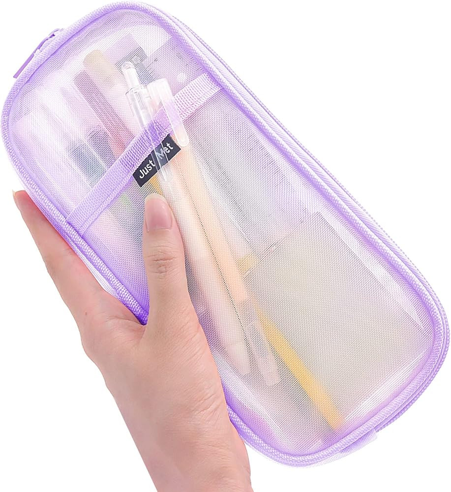 Sonuimy Clear Mesh Pencil Case Pouch, Clearly Visible Grid Pen Cases Organizer For Adult, Zipper ... | Amazon (US)