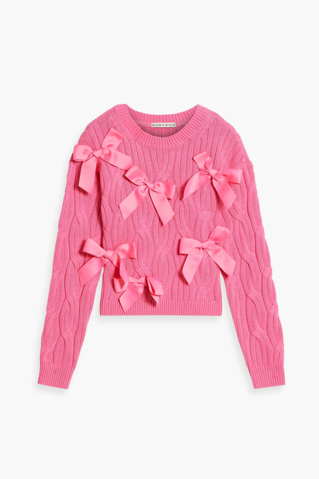 Bow-embellished cable-knit sweater | The Outnet (US and CA)