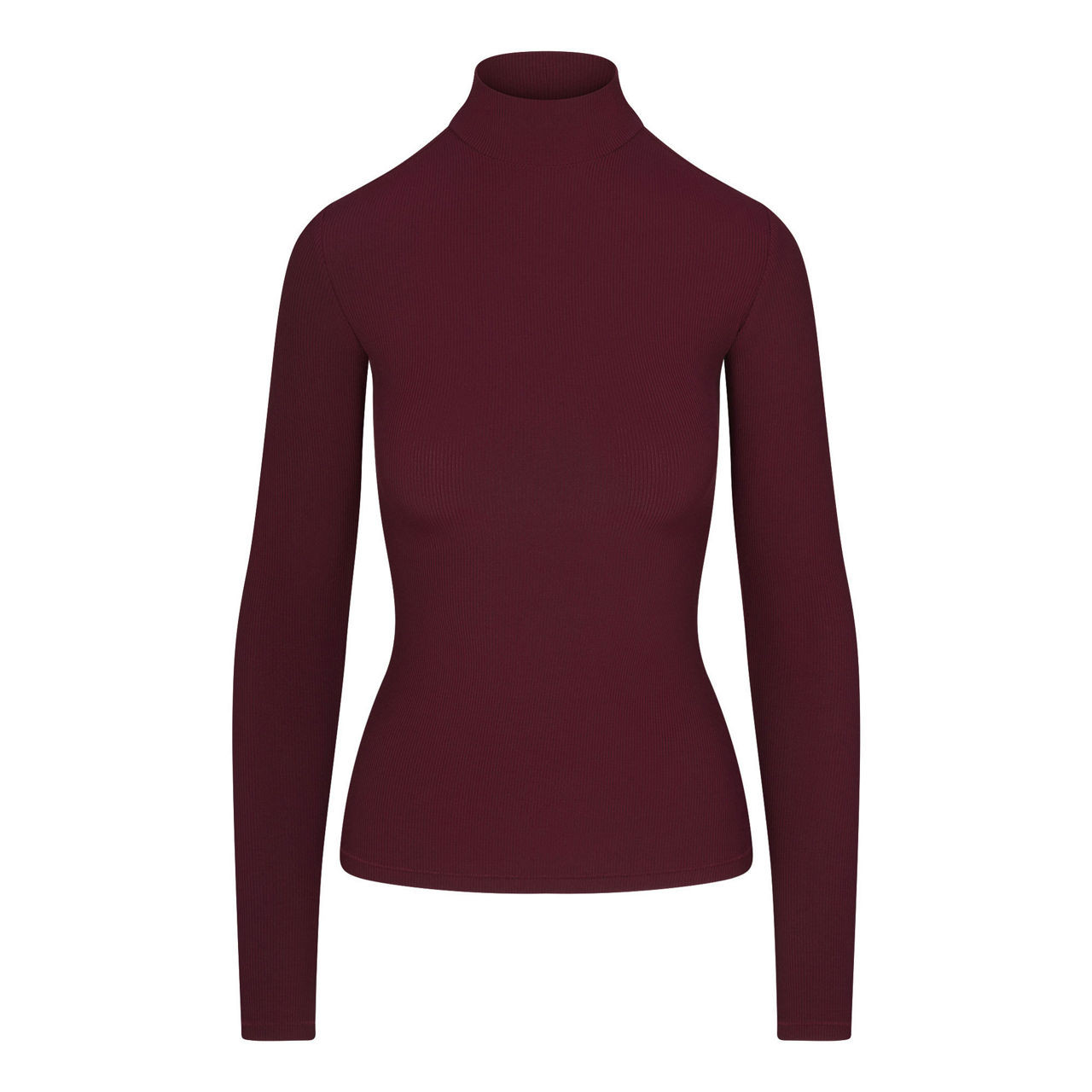 SKIMS Mock Neck Long Sleeve Top Bordeaux - Red | Brown Thomas (IE)
