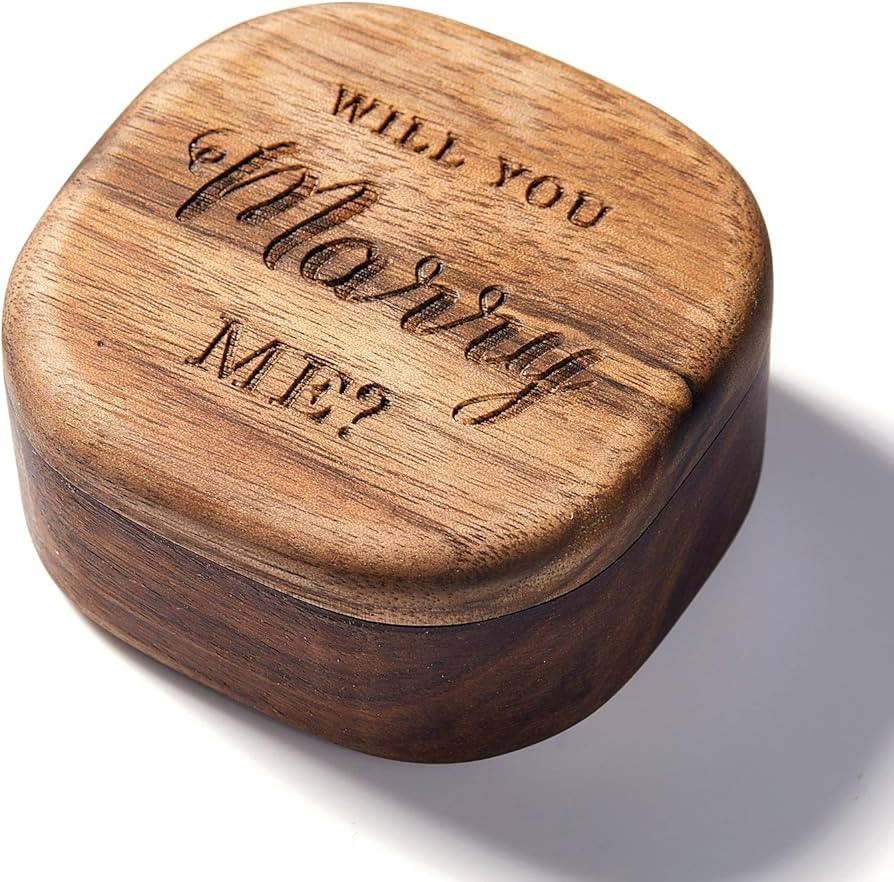 AW BRIDAL Ring Bearer Pillow Box for Wedding Walnut Engagement Ring Box Flower Girl Basket Rustic... | Amazon (US)