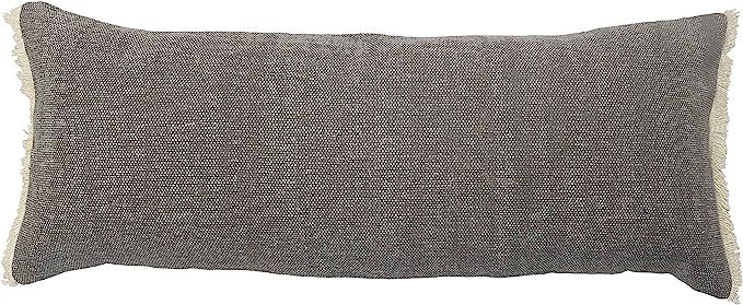 LR Home Charcoal Gray Solid Fringed Throw Pillow, 1 Count (Pack of 1) | Amazon (US)