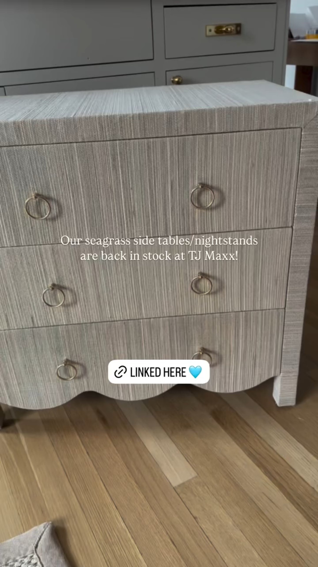 Our seagrass side tables/nightstands are back in stock at TJ Maxx!