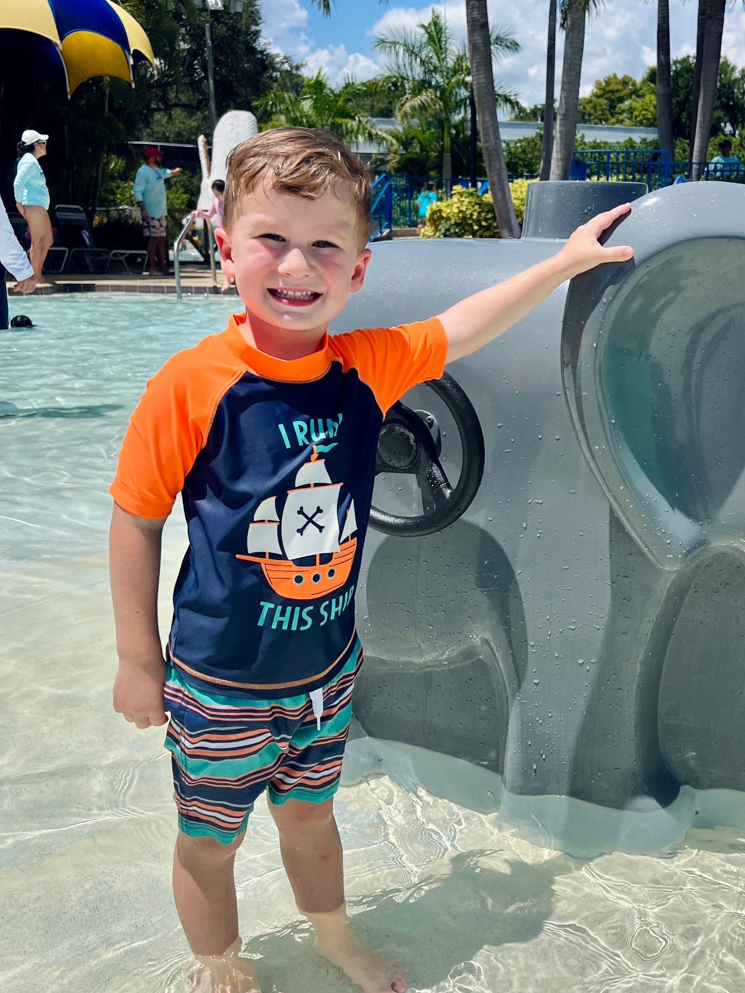 Love this Toddler Boy swimsuit for summer vacation. He sure thinks he runs this ship 😋 

#LTKSwim #LTKFamily #LTKKids