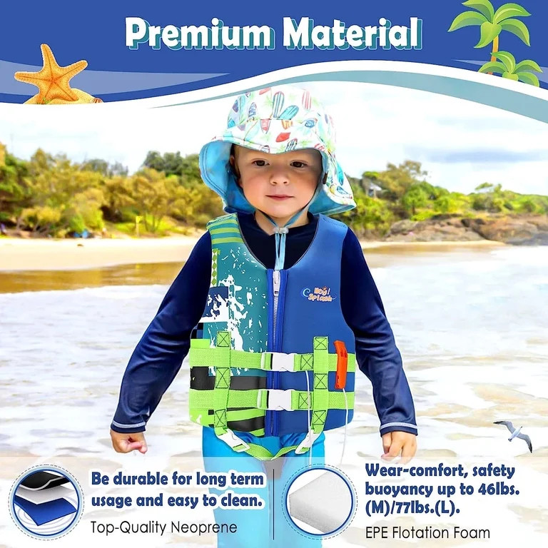 HeySplash Swim Vest, Kids Swimming Jacket Fit 30-50/50-80lbs, Child Floaties Vest wiht Safety Str... | Walmart (US)