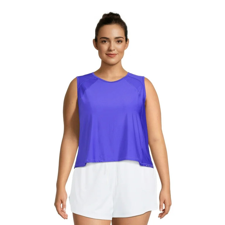 Avia Women's Plus Size Cropped Tank Top with Cut-Out Back | Walmart (US)