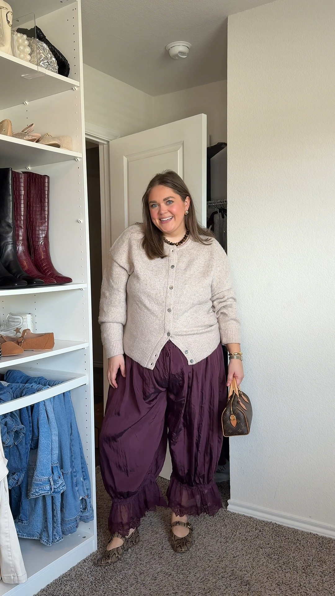 Thanksgiving fall outfit idea plus size. Wearing xl in pants and xxl in cardigan. If the pants are sold out in your size, sign up for a restock because they restock a lot! Xxl in barn jacket. 

#LTKFindsUnder100 #LTKPlusSize