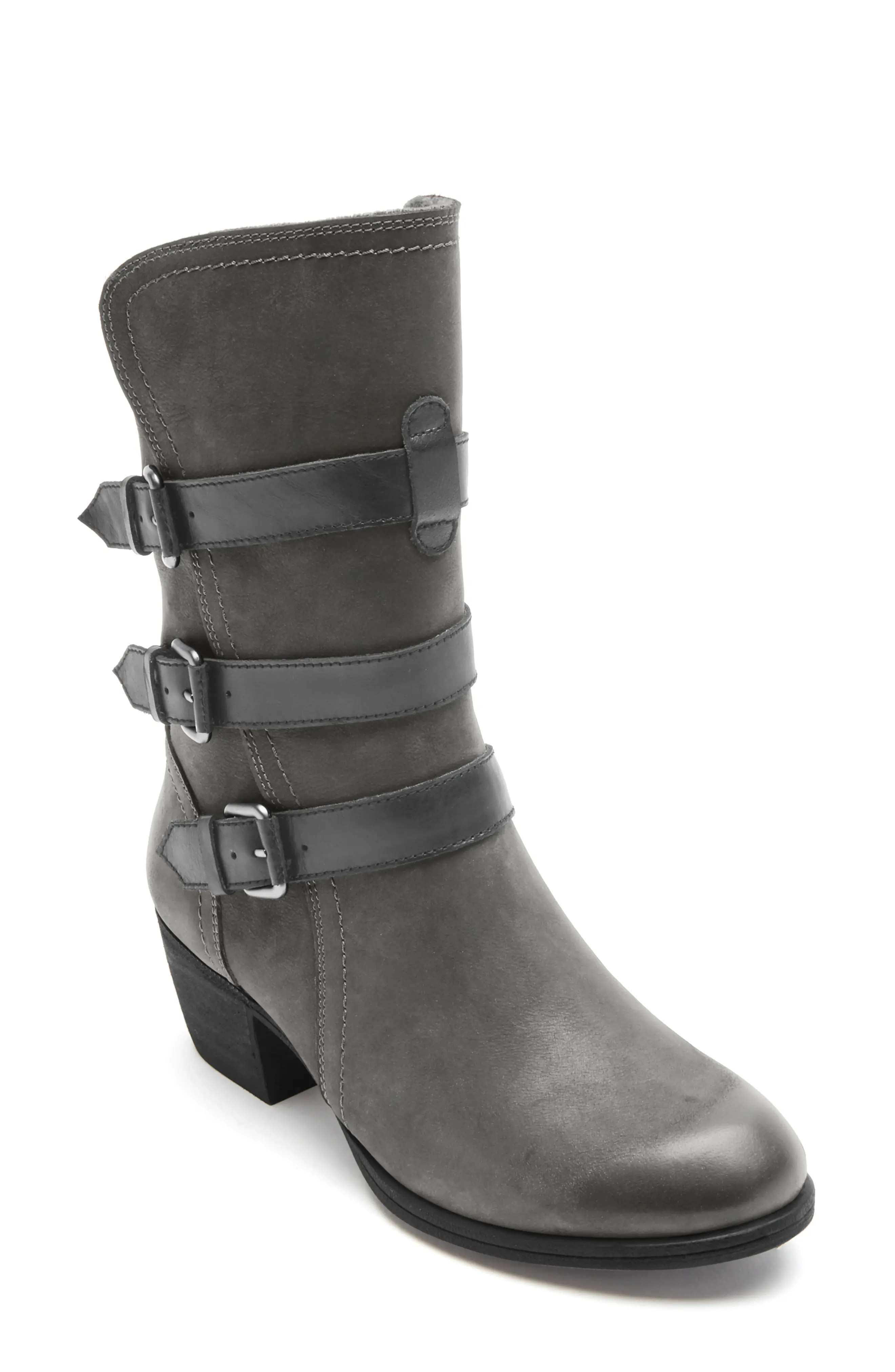 Women's Rockport Cobb Hill Anisa Moto Boot, Size 6 M - Grey | Nordstrom