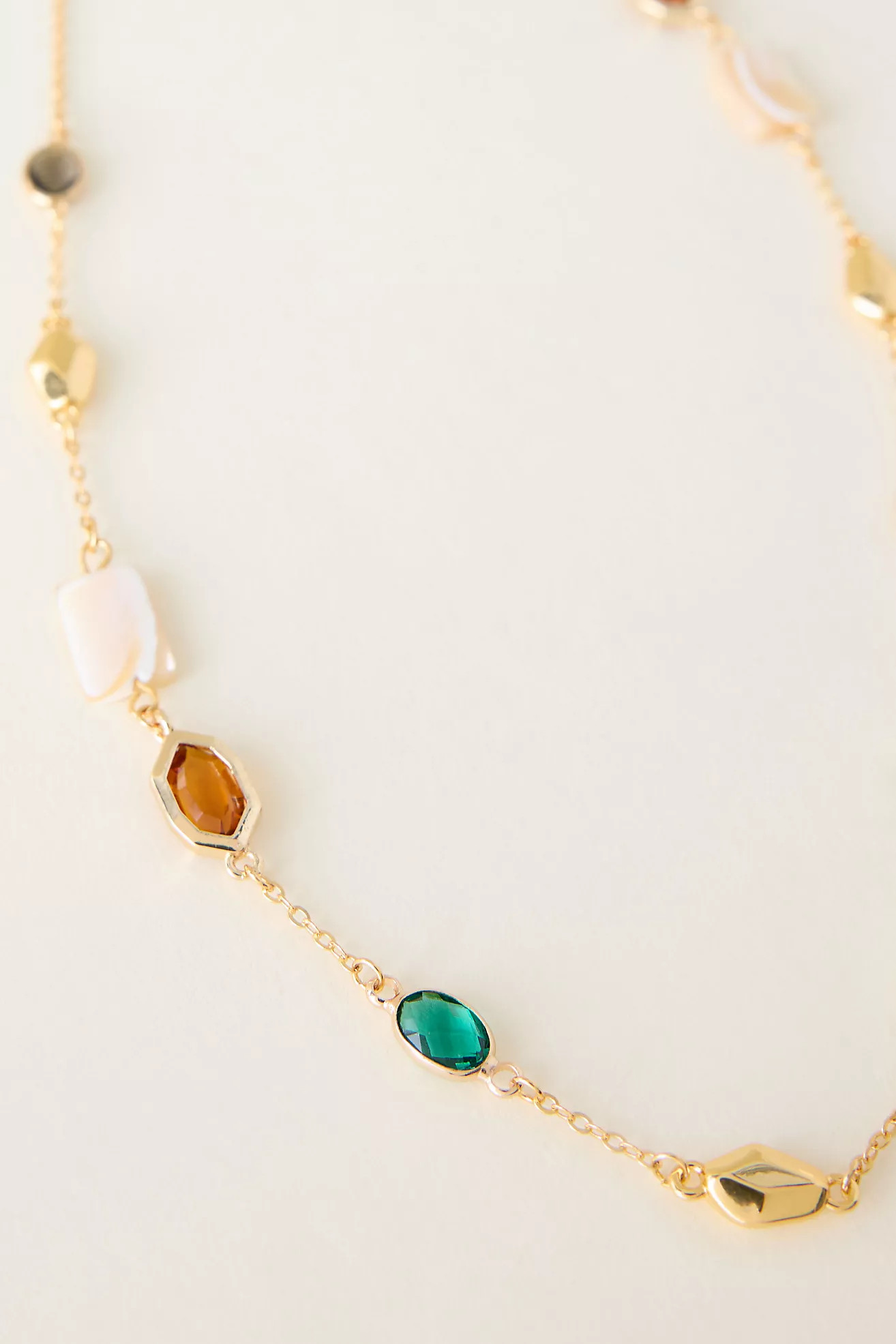 Gold-Plated Stone & Shell Necklace | Anthropologie (UK)
