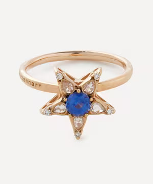18ct Rose Gold Istanbul Sapphire and Diamond Star Ring | Liberty London (UK)