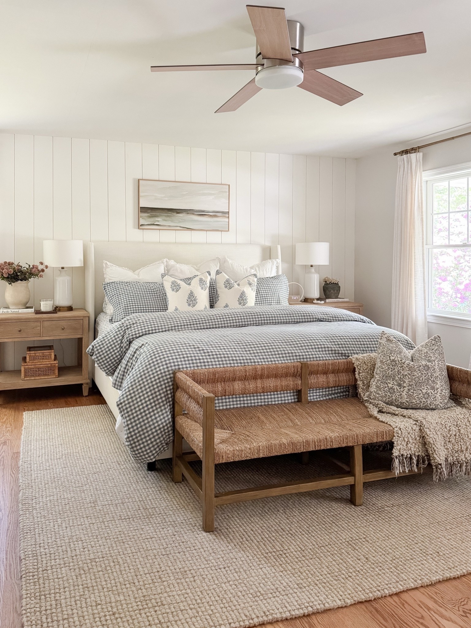 Layered coastal bedroom! This bedroom is all about relaxed layers, soft blues, and classic coastal patterns that make the space feel serene.

#LTKHome