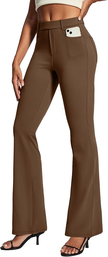 IUGA Womens Dress Pants Bootcut Business Casual Work Pants with Pockets Stretchy Slacks Pull On T... | Amazon (US)