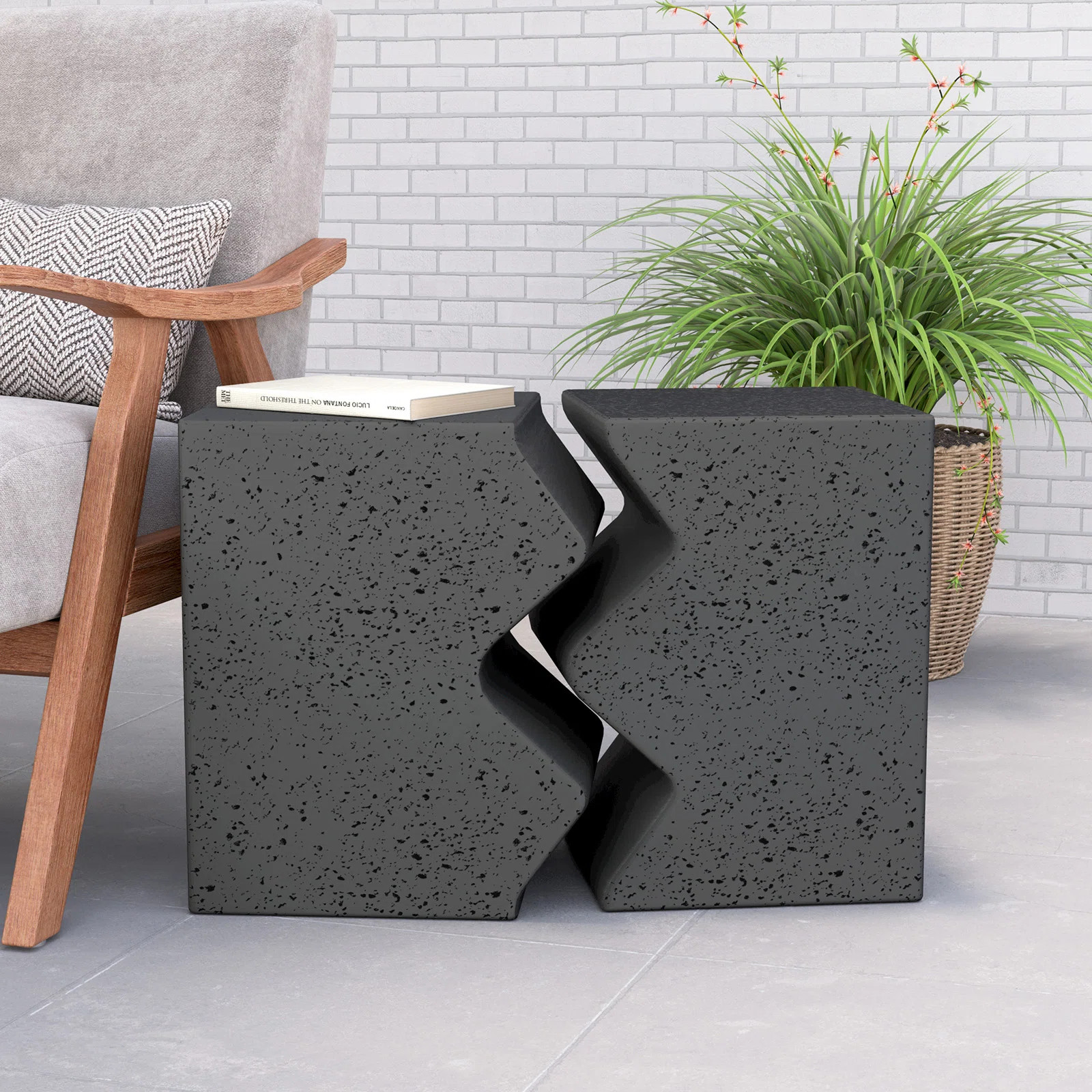 Alyasia Rectangular Outdoor Side Table , 23.6'' in. W 11.8'' in. D | Wayfair North America