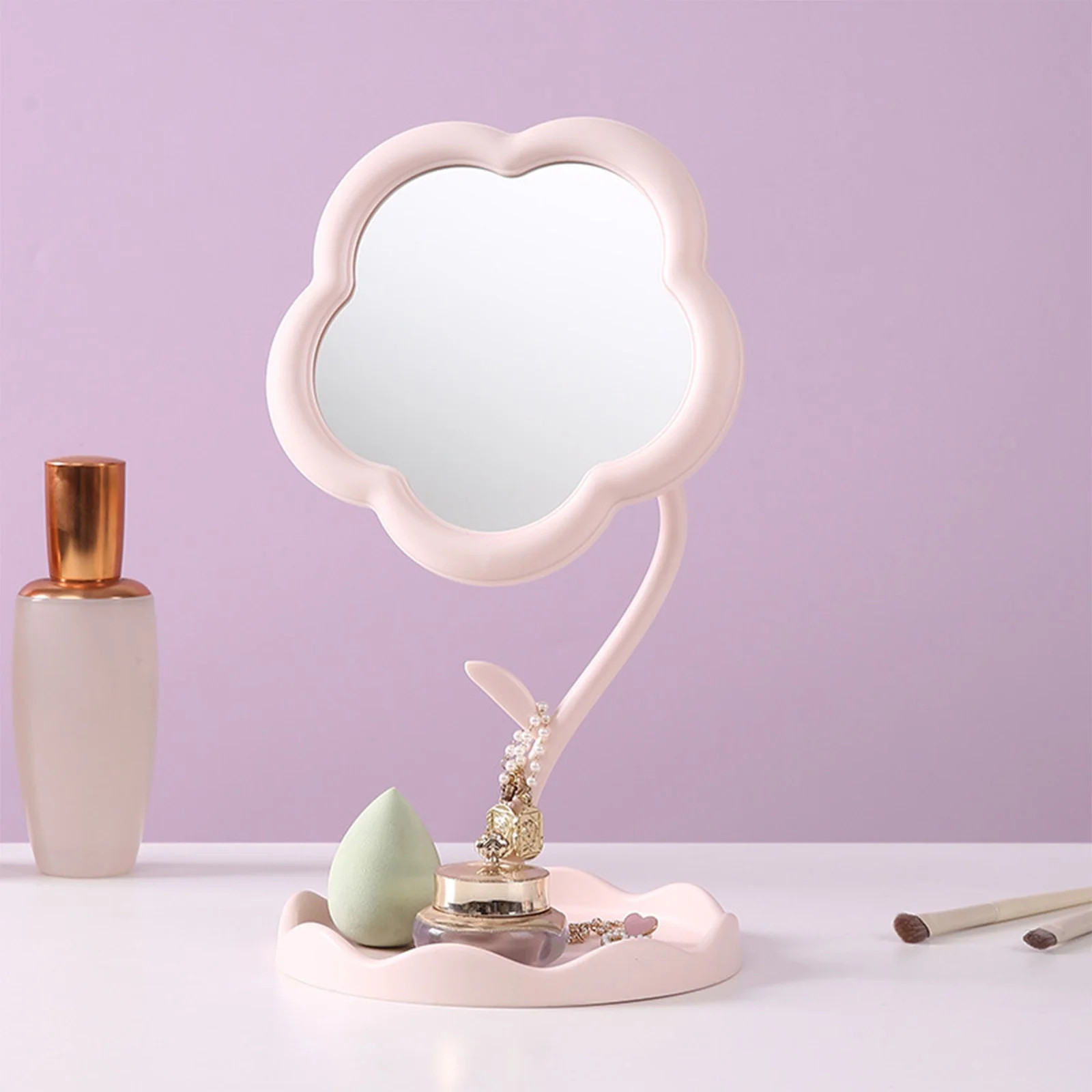 Hovilon Flower-Shaped Makeup Mirror for Desk Vanity Mirror for Bedroom,Living Room and Minimal Sp... | Walmart (US)