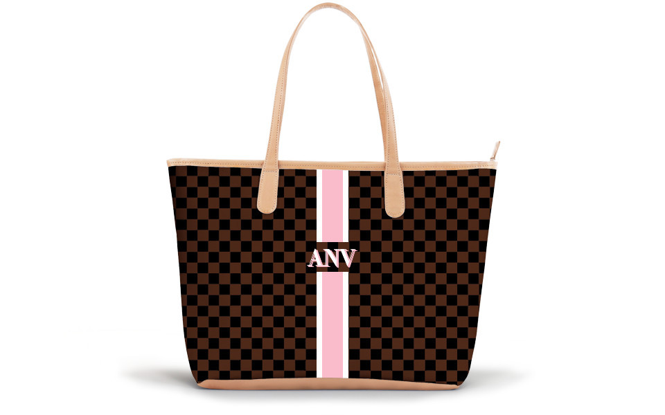 Savannah Zippered Tote - Monogram Stripe | Barrington Gifts
