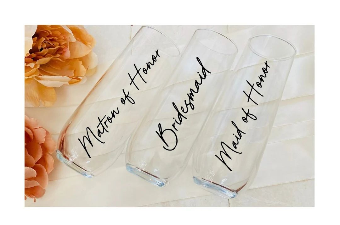 Bridesmaid Glass Personalized Glass Bridal Party Gifts - Etsy | Etsy (US)