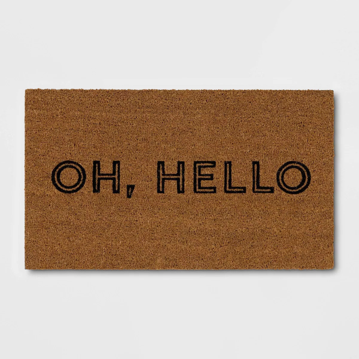1'4"x2'4" Oh Hello Rectangular Outdoor Doormat Black - Room Essentials™ | Target