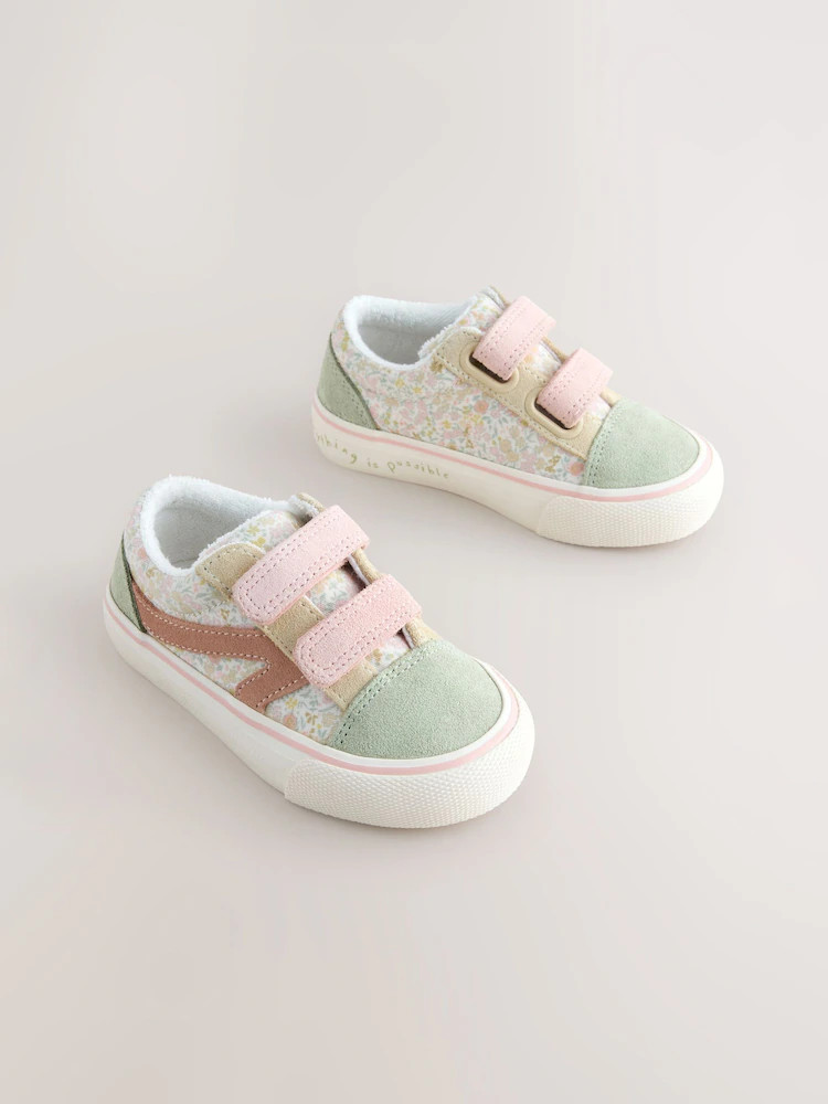 Sage Green Floral Standard Fit (F) Touch Fastening Trainers | Next US
