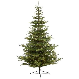 9 ft. Pre-Lit Layered Washington Spruce Artificial Christmas Tree with 750 Clear Lights | The Home Depot