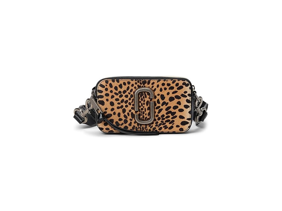 Marc Jacobs The Cheetah Haircalf Snapshot Cross Body Women's Handbags Black, Leather | Zappos