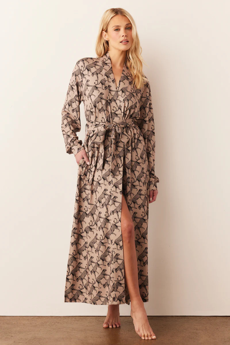 SKYLER BANDED LONG ROBE | CHAI | MASONgrey