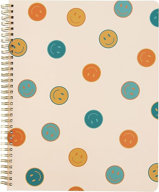Happy Face Notebook, Cute Stationery Large Spiral Journal with Collge Ruled Pages, 8.75 x 11 inch... | Amazon (US)