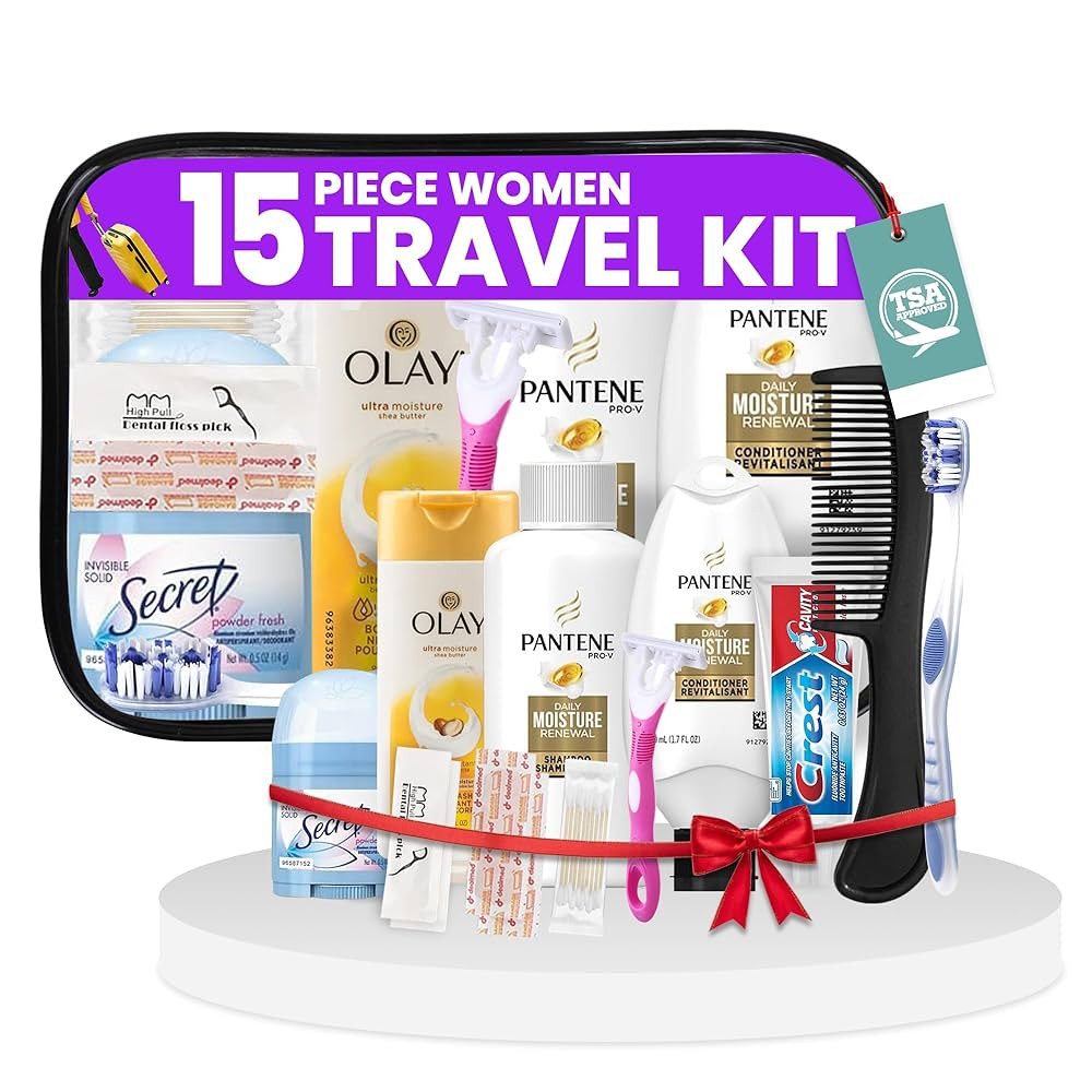 Trektote Travel Toiletry Kit For Women – 15 Piece Set of Travel Size Toiletries, TSA Compliant,... | Amazon (US)