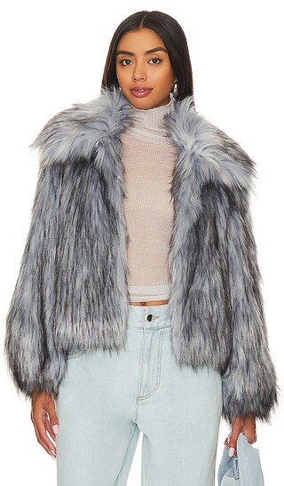 Short Tenley Coat in Pale Sky Blue | Revolve Clothing (Global)