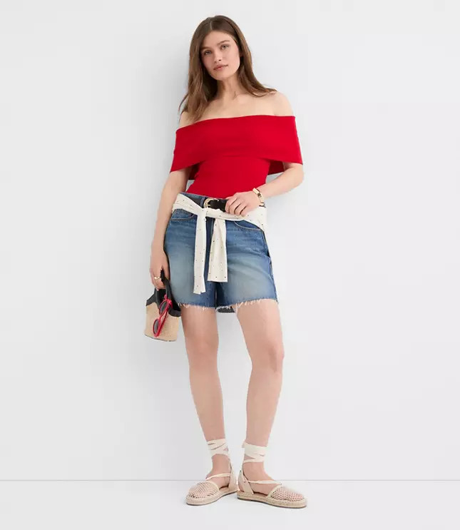 Ribbed Off The Shoulder Sweater | LOFT
