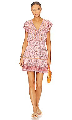 Poupette St Barth Camila Mini Dress in Pink Damask from Revolve.com | Revolve Clothing (Global)
