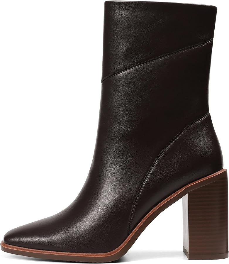 Lovee Cosee Women's Ankle Boots 2025 Chunky Heel Square Toe Side Zipper Booties with Unique Seam ... | Amazon (US)