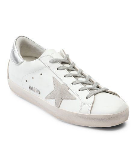 Golden Goose White & Silver Super-Star Leather Sneaker - Women | Zulily