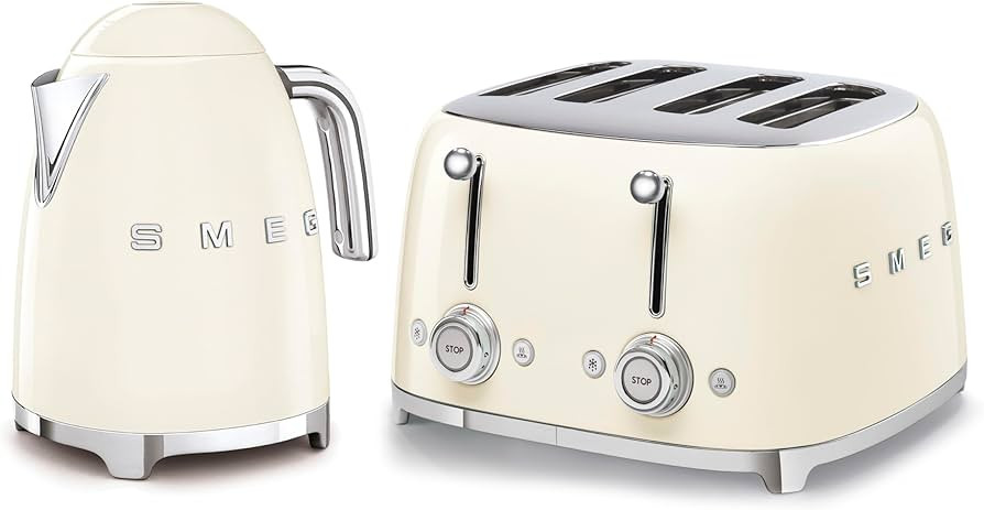 Smeg 50’s Style Retro Range Breakfast Set, 1.7L 3000W Kettle and Multi-Functional Control 4-Sli... | Amazon (UK)