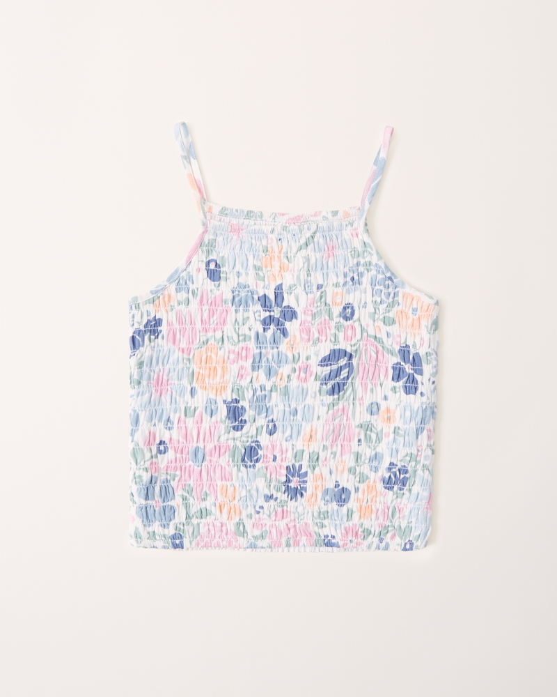 cropped smocked high-neck top | Abercrombie & Fitch (US)