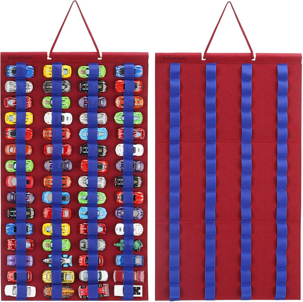 Hanging Storage Organizer for Toy Cars Felt Display Case Hold Up 60 Toy Cars (Without Accessories... | Amazon (US)