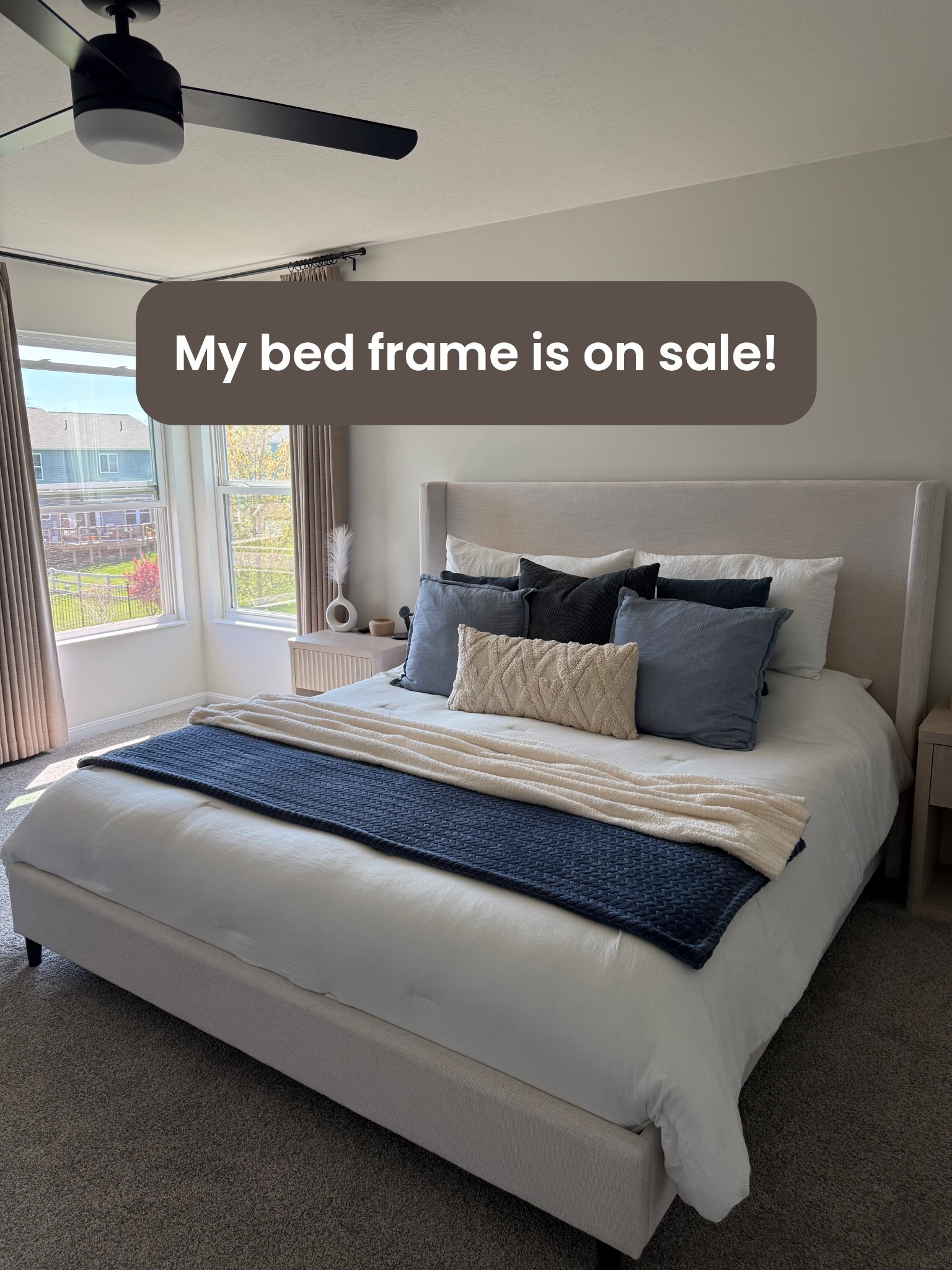 My upholstered bed frame is on sale and in stock in all colors!! 

#bed #bedframe #bedroom 

#LTKSaleAlert #LTKHome