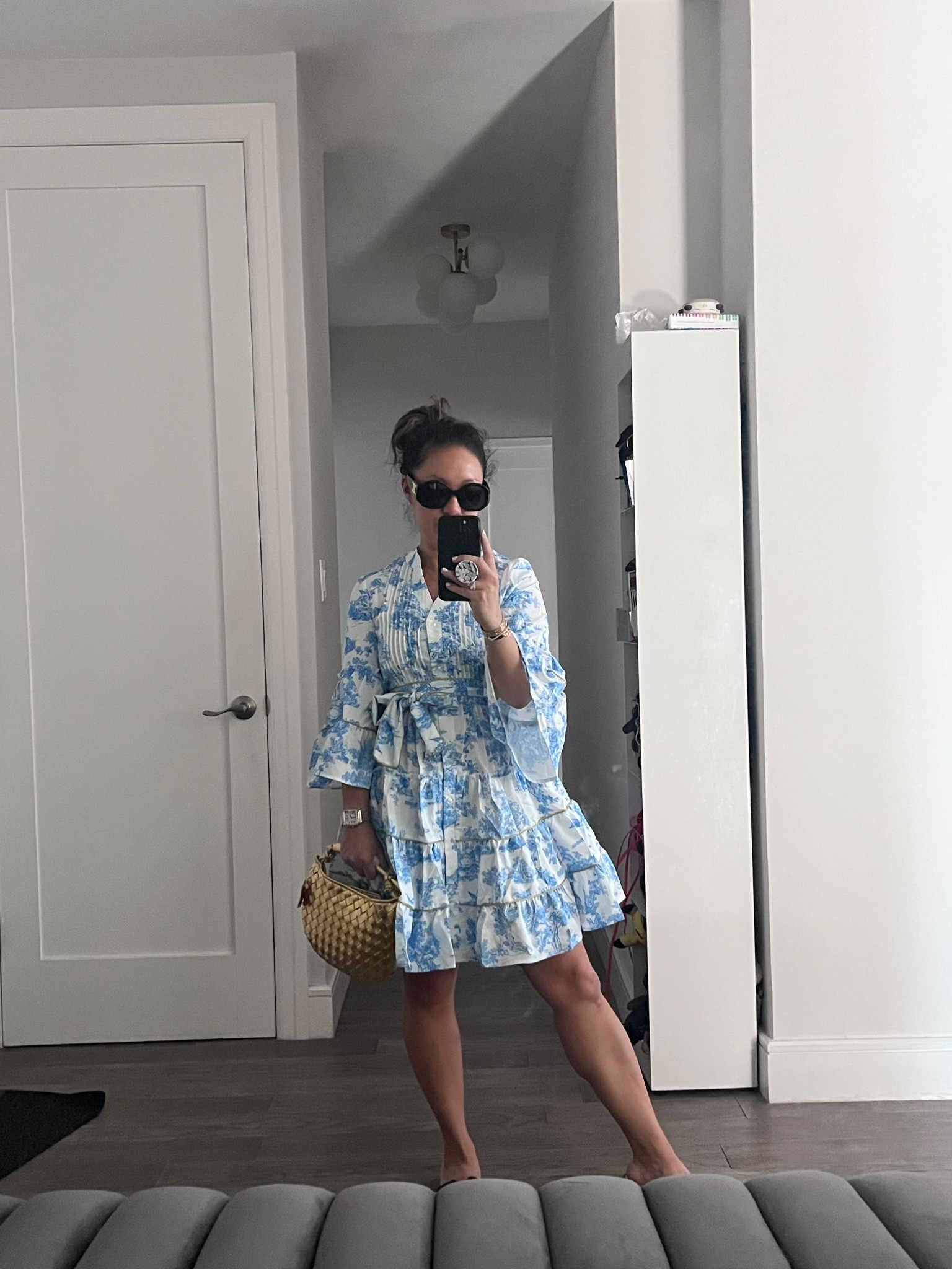 Blue floral dress. Size xs. Extra long belt. 

#LTKTravel #LTKMothersDay #LTKootd