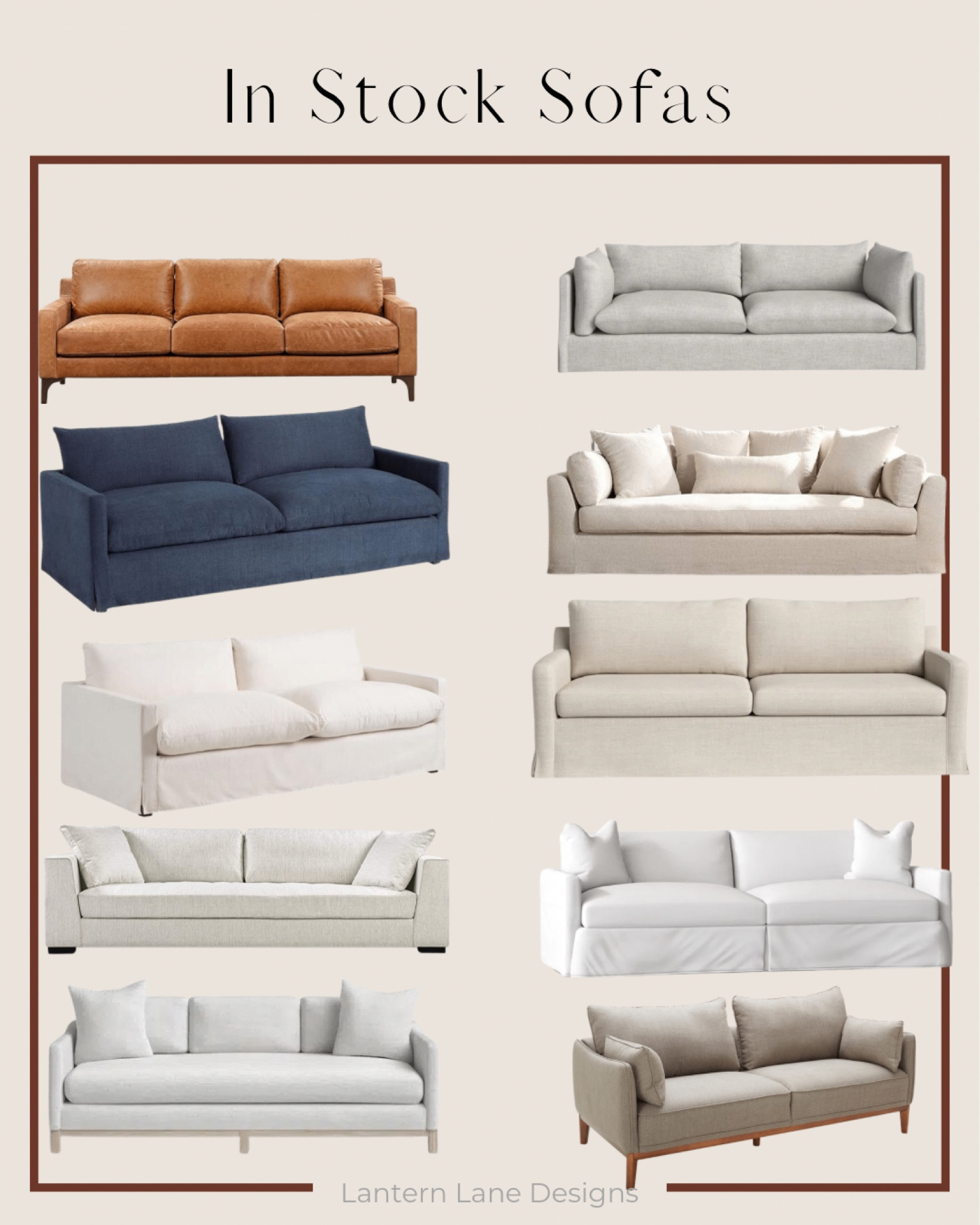 In stock sofas, ready to ship sofas, slipcover sofa, leather sofa, navy sofa

#LTKstyletip #LTKhome #LTKsalealert