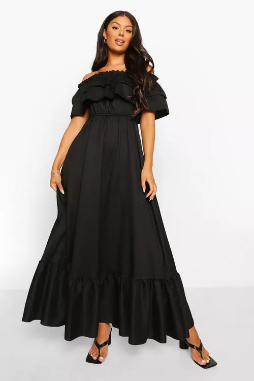Ruffle Off The Shoulder Maxi Dress | Boohoo.com (US & CA)