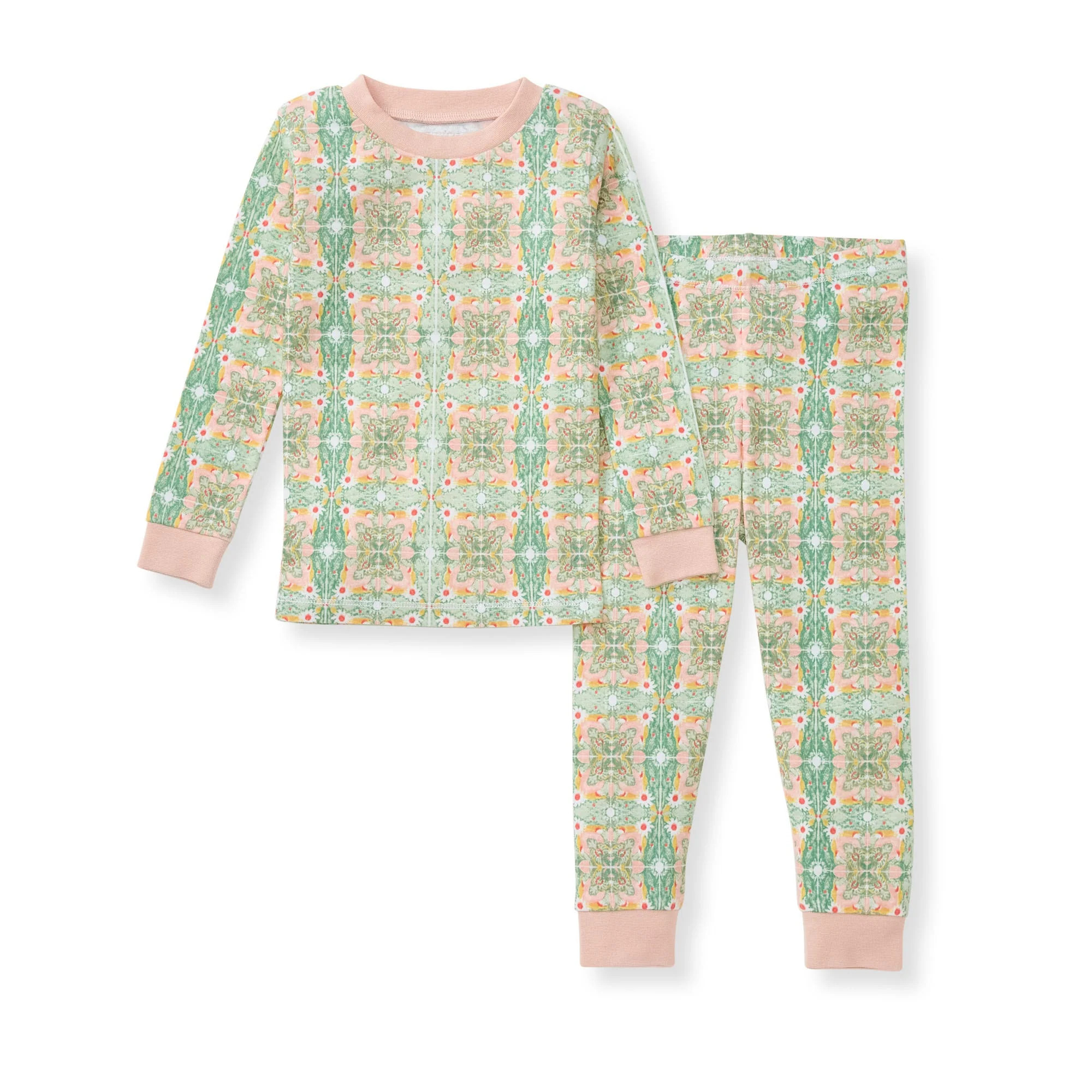 Floral Tile Organic Cotton 2-Piece Girl Pajamas | Burts Bees Baby