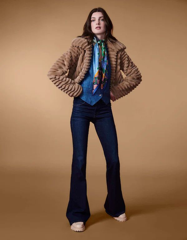 Ribbed Vegan Fur Jacket | Bernardo Fashions