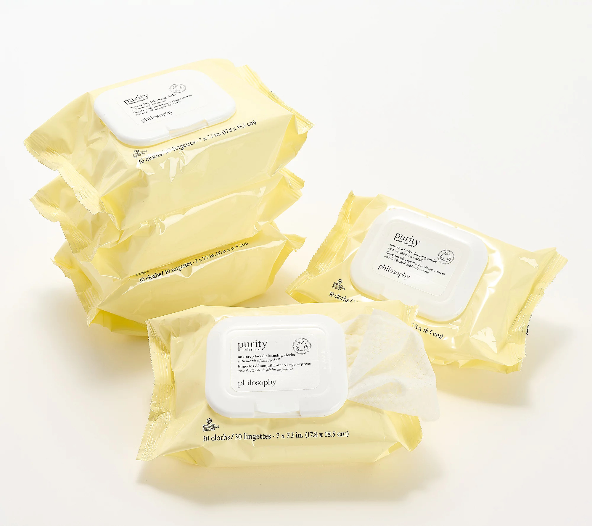 philosophy purity made simple facial cleansing cloths 5 pack | QVC