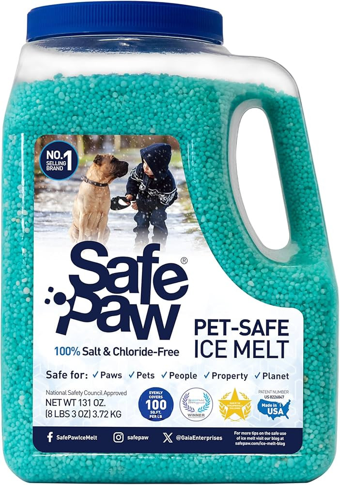 Safe Paw Ice Melt - Pet & Kid Friendly, Salt-Free & Chloride-Free, Safe for Concrete, Driveways &... | Amazon (US)