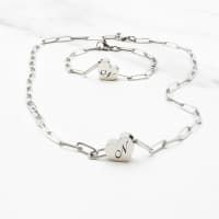 Sliding Heart Initial Necklace & Bracelet Set | Jane