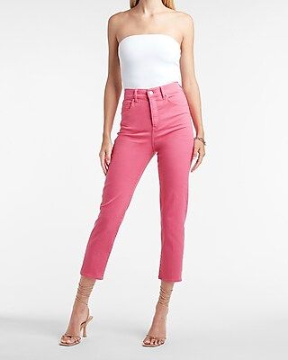 Super High Waisted Pink Mom Jeans | Express
