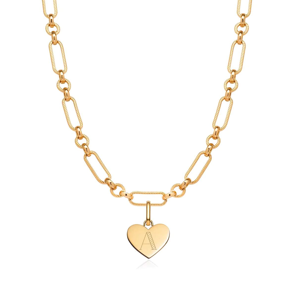 Heart Figaro Chain Necklace (Gold) | Abbott Lyon