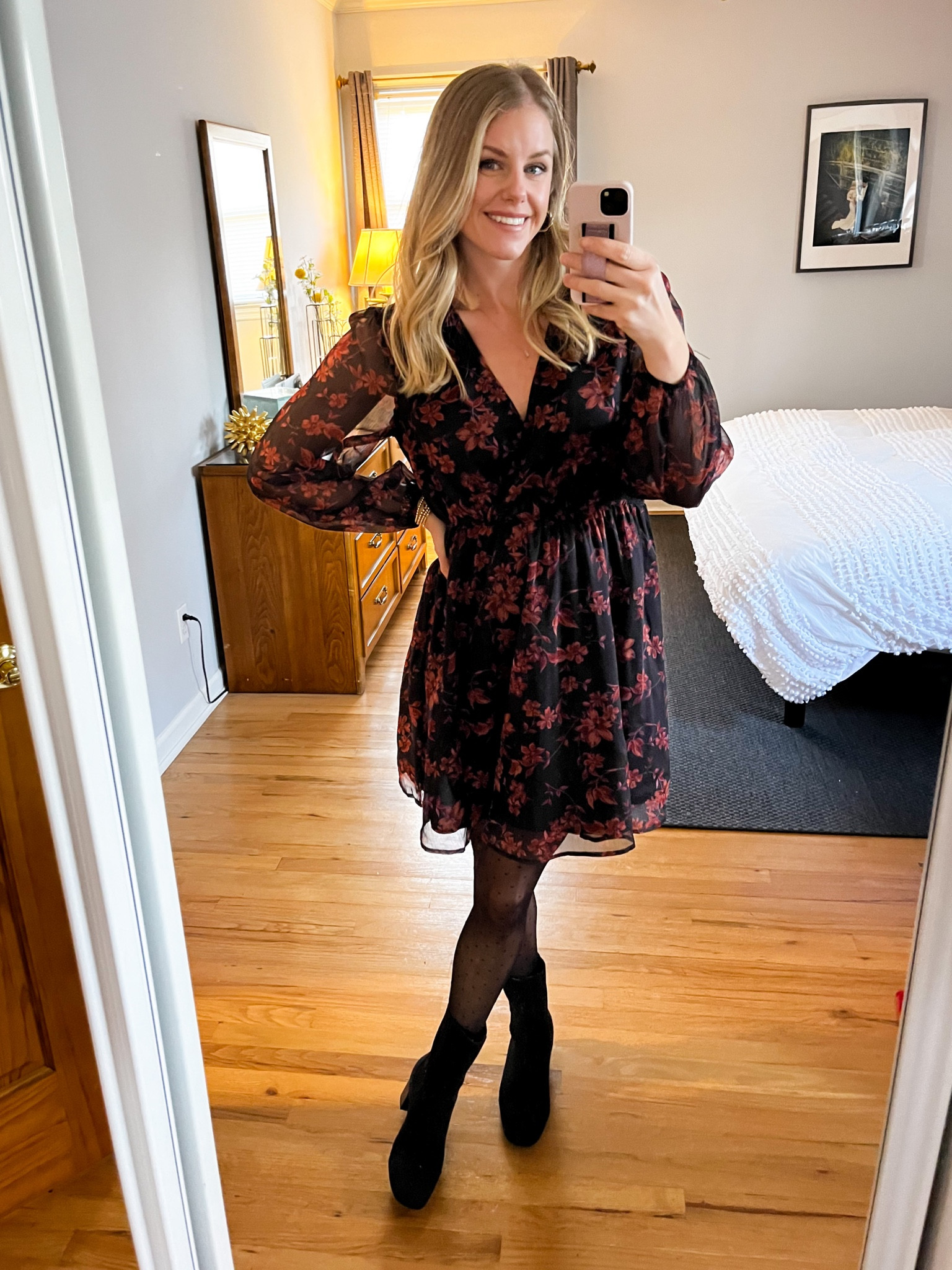 Lovvvve this dress! The print is so pretty! Runs true to size. Wearing size small. Perfect dress for just about any event  

#LTKunder50 #LTKSeasonal #LTKworkwear