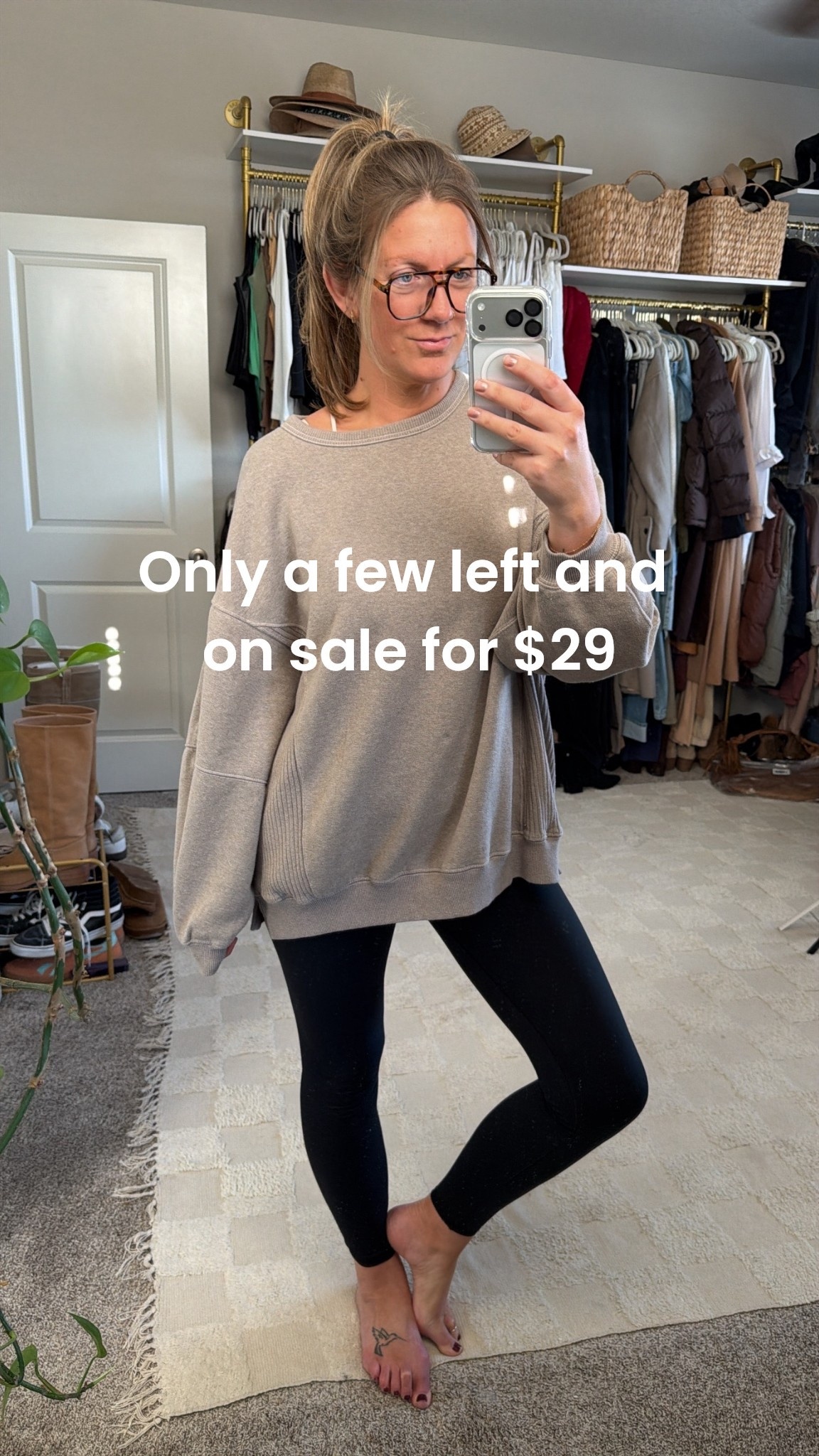 Large sweatshirt, large 29” leggings

#LTKTall #LTKOver40 #LTKSaleAlert