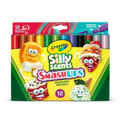 Crayola 12ct Silly Scents Smash Ups Washable Markers, Chisel Tip, Scented Markers, Cute School Supplies, Coloring Gift, Ages 3+ | Target