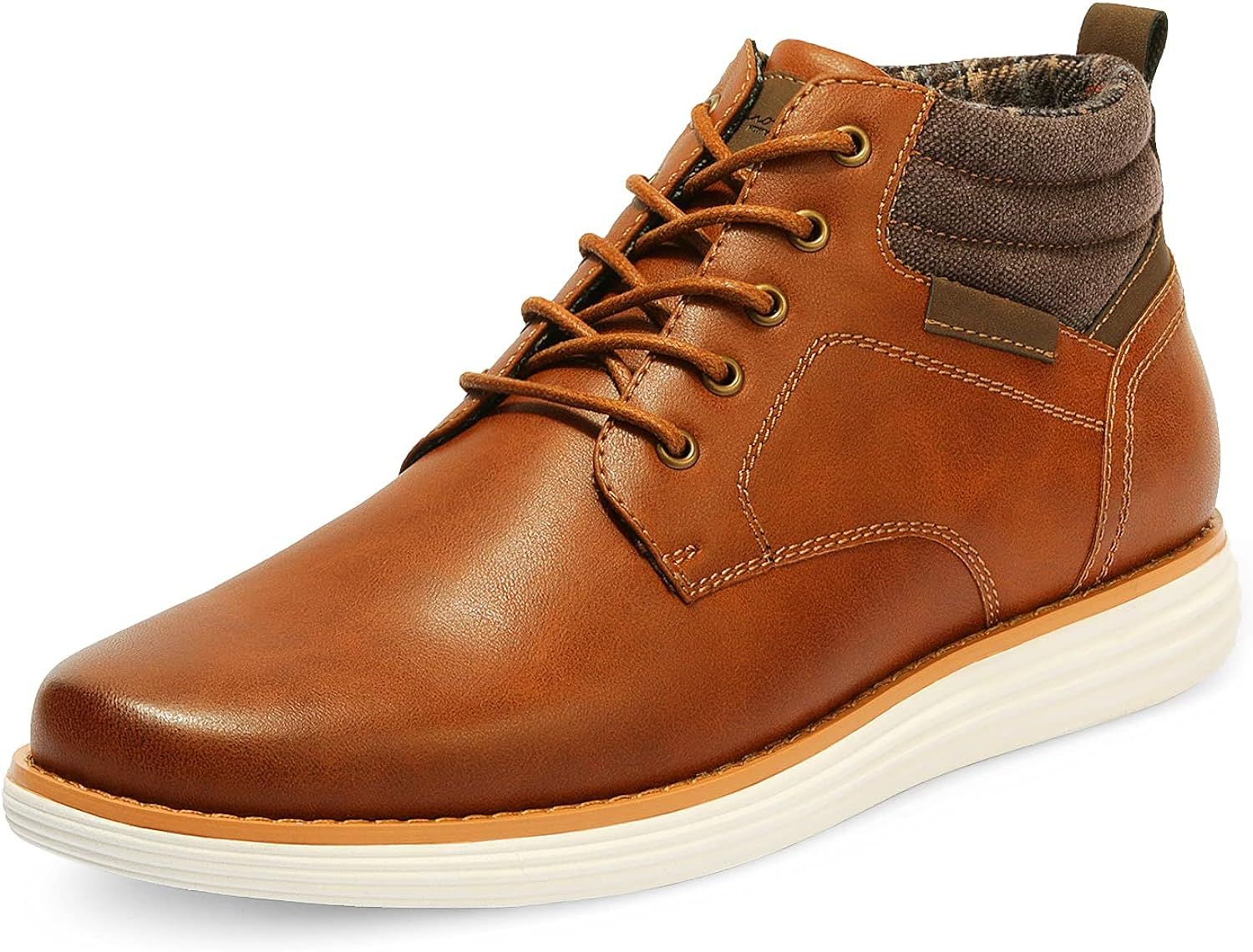 Amazon.com | Bruno Marc Men's Mid Top Chukka Sneaker Lace Up Dress Boot Business Casual Shoes Tan... | Amazon (US)